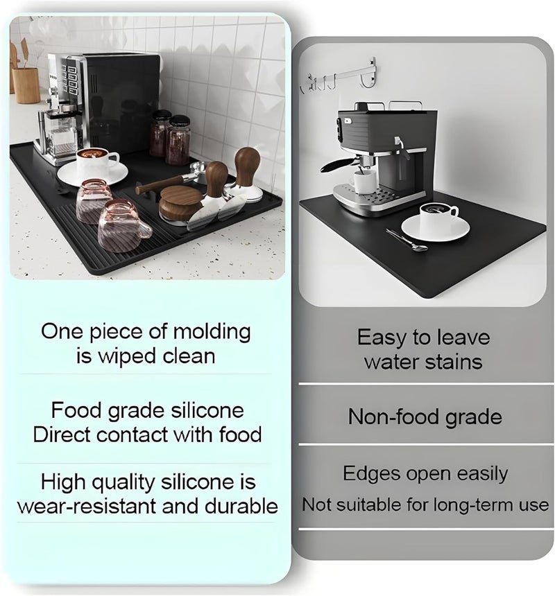 ZJSTRO Silicone Coffee Mat with a removable tamper mat for Ninja Luxe Cafe Accessories,23.5"x15.7"Anti-Slip Heat-Resistant Coffee Bar Mat for Ninja Luxe Cafe Espresso Machine - Image 5